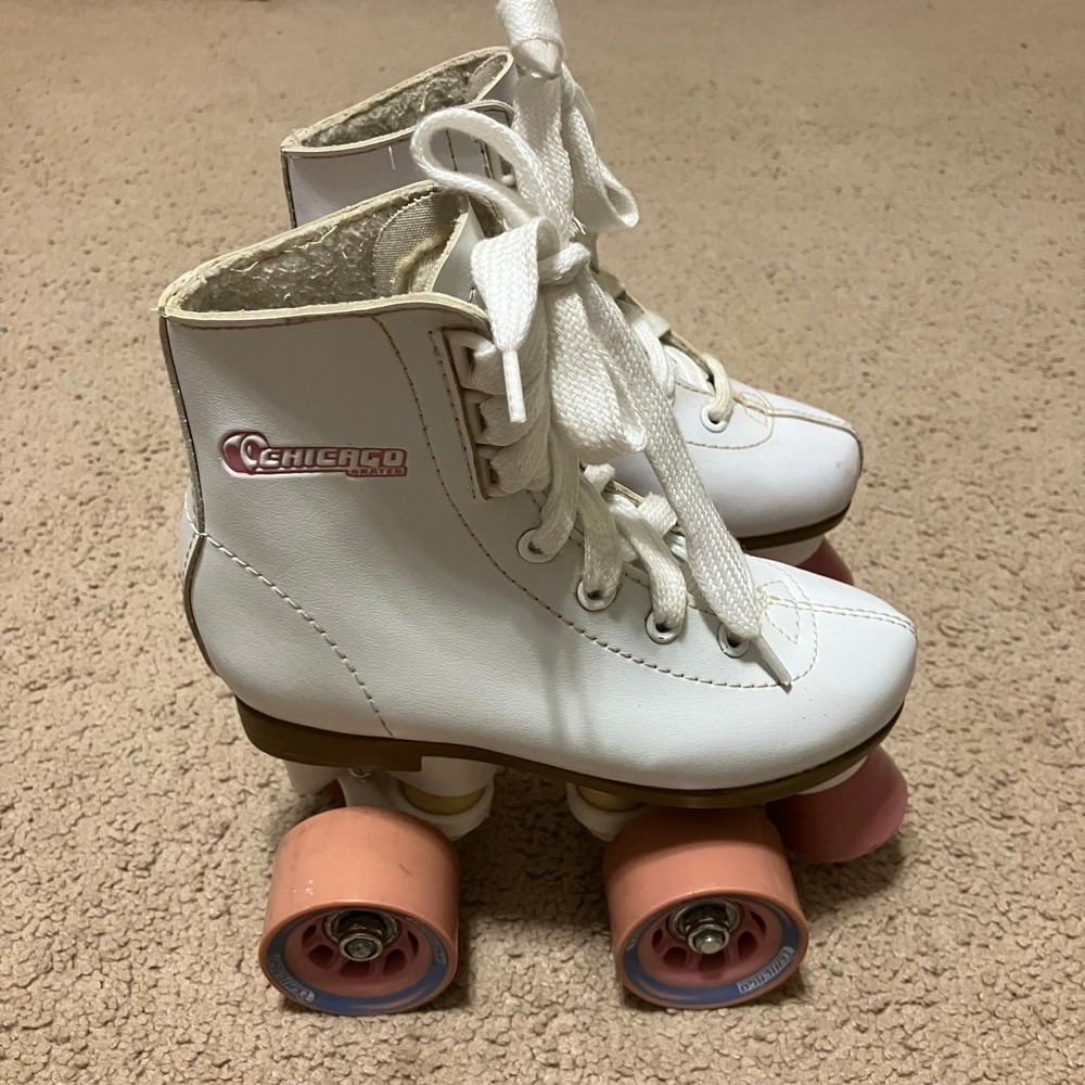 Chicago Skates Girls' Rink‎ Roller Skates White/Pink Size- Junior 11
